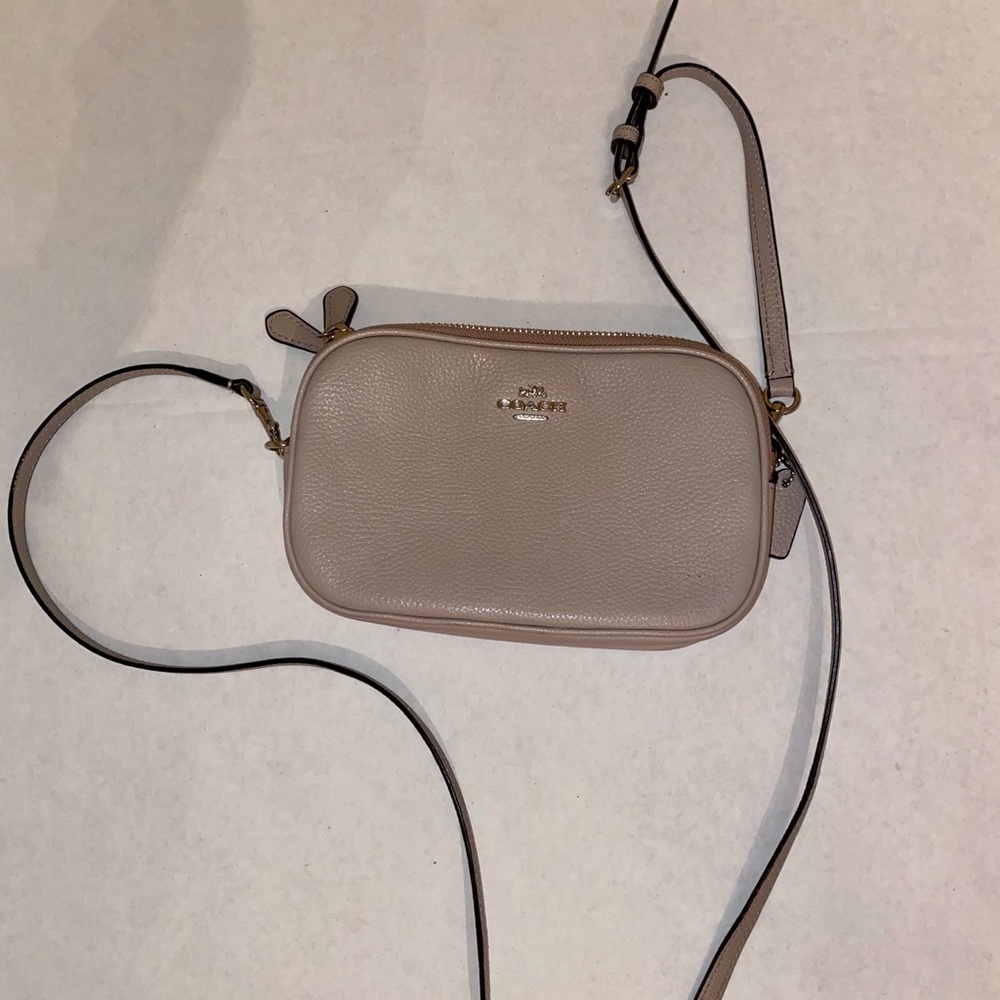 Coach Sadie Tan Crossbody Pebbled Leather Bag - Picture 9 of 9